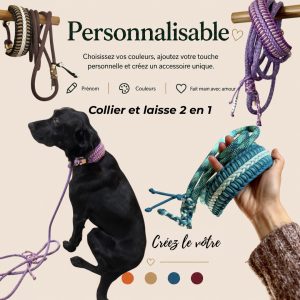 Collier&Laisse 2en1 A PERSONNALISER